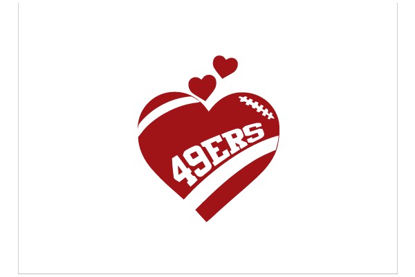 San Francisco 49ers Heart Football Logo