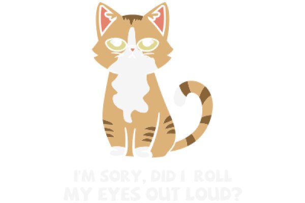 A Cute Cartoon Cat with a Surprised Expression, Accompanied by a Humorous Caption.
