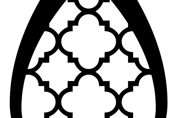 Symmetrical Geometric Pattern in a Teardrop Frame