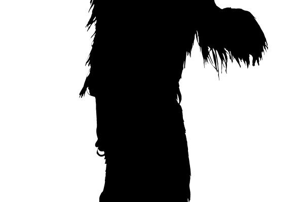 Silhouette of a Bigfoot.