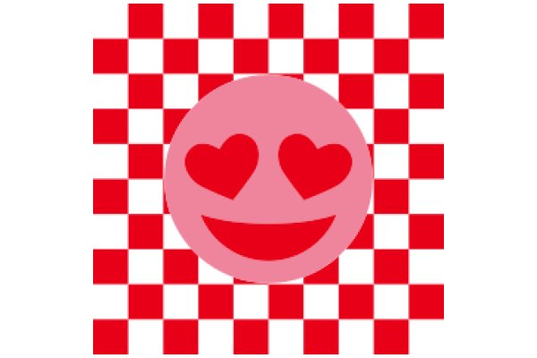 A Heartwarming Pattern of Red Checkerboard and a Smiley Face Emoji