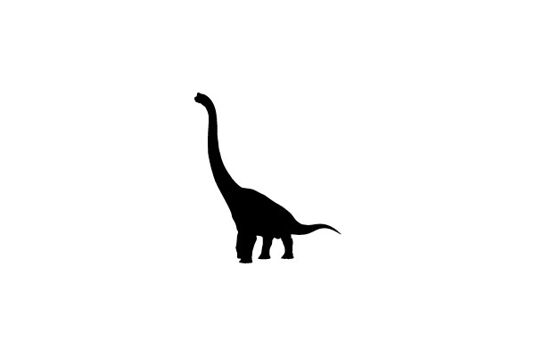 Silhouette of a Long-necked Dinosaur.