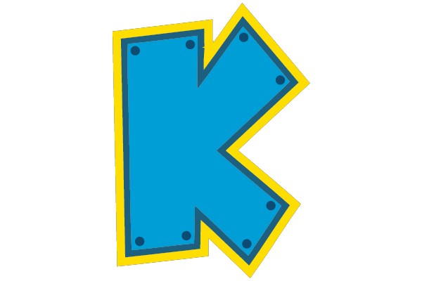 Bright Blue and Yellow Arrow Symbol