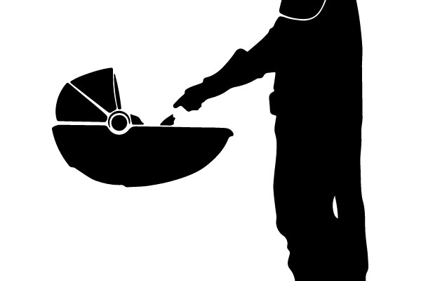 Silhouette of a Person with a Stroller
