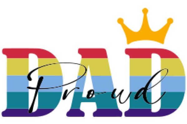 Celebrating Fatherhood with a Colorful Crown and the Word 'DAD' in a Stylized Font