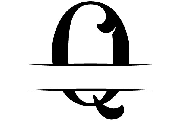 A minimalist black and white graphic of a stylized 'e'