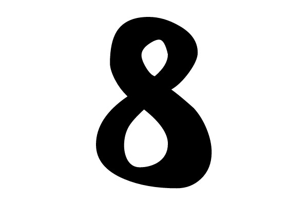 Bold Black Number Eight