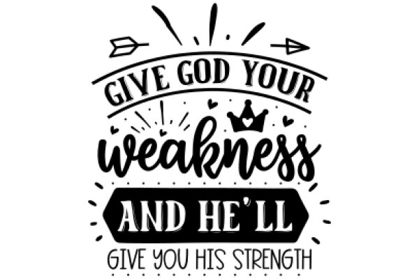 Inspirational Quote Poster: Give God Your Weakness and He'll Give You His Strength