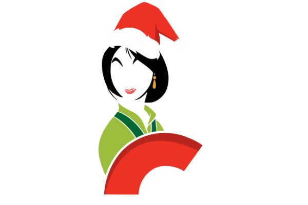 A Festive Holiday Greeting: A Woman in a Santa Hat and a Candy Cane