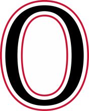 Stylized Letter 'O' with Red and Black Design