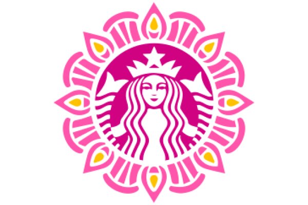 Vibrant Starbucks Logo with Pink and Yellow Design
