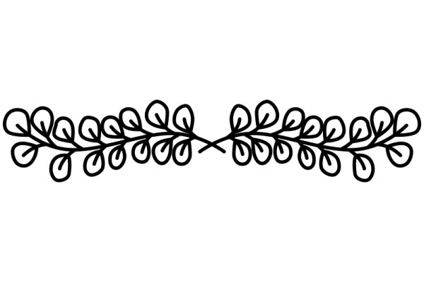 Simplistic Line Art of a Floral Pattern with a Curved Branch
