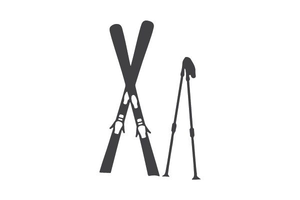Skiing Gear Silhouette