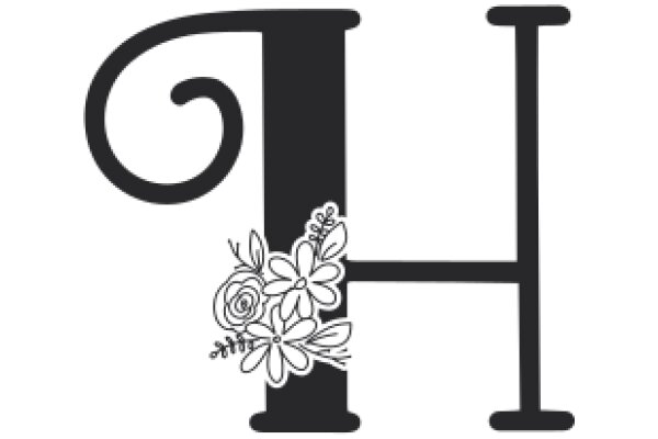 Monogram Logo with Floral Accent
