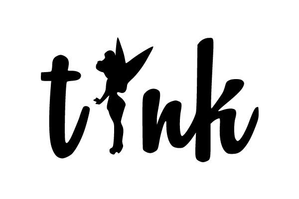 Tinkerbell Font with Character Silhouette