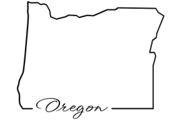 Oregon State Outline with the Word 'Oregon' in a Stylized Font