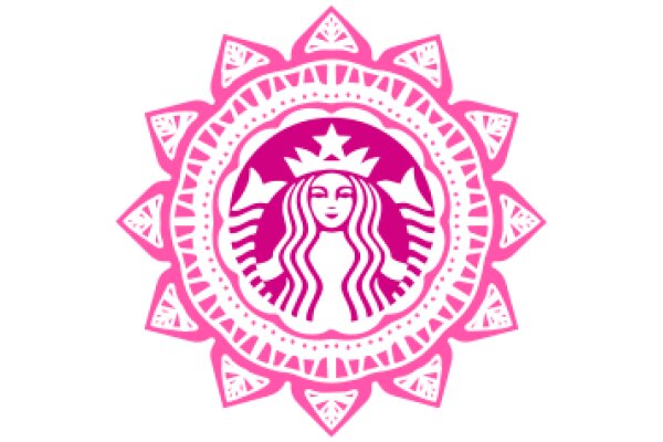 Stylized Starbucks Logo with Pink and White Design