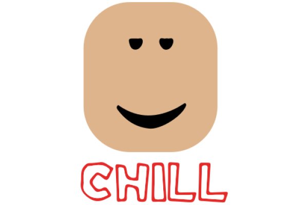 A Friendly AI Mascot with a Smile and the Word 'CHILL' in Red