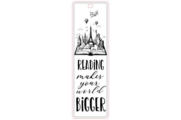 Reading Makes Your World Bigger: A Bookmark with a Cityscape and a Quote