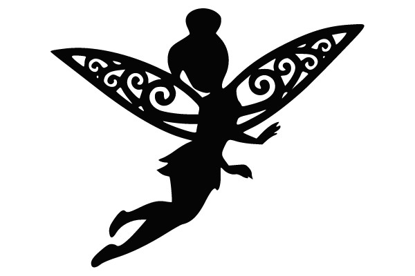 Winged Fairy Silhouette