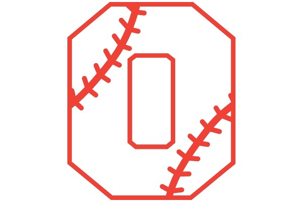 Baseball Stitched Outline of Number Zero.