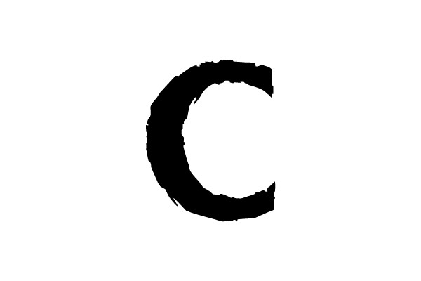 Black C on White