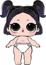 Adorable Anime-Style Character with Big Eyes and Pigtails