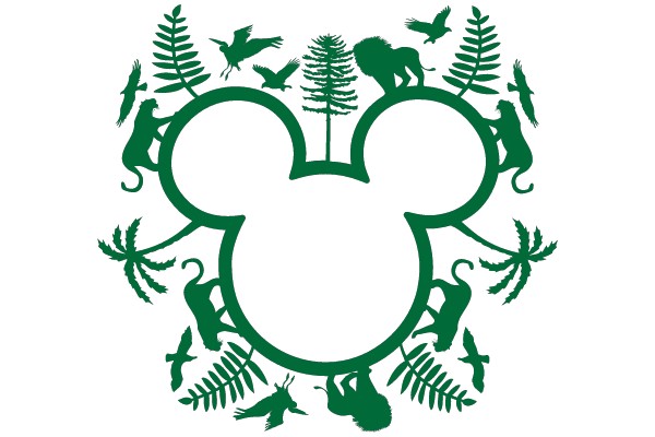 Nature's Silhouette: The Iconic Mouse in a Verdant Surround
