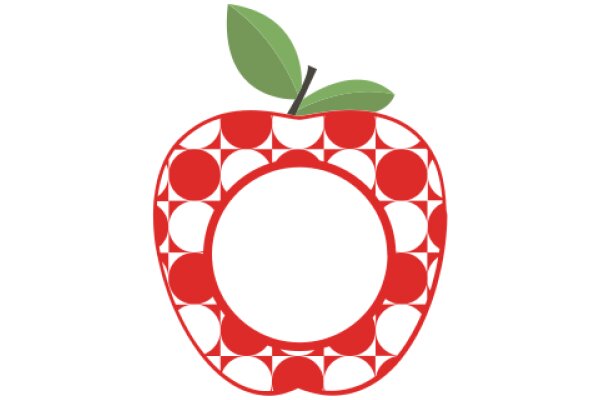 Vibrant Apple with a Red Pattern, Floating in a White Background