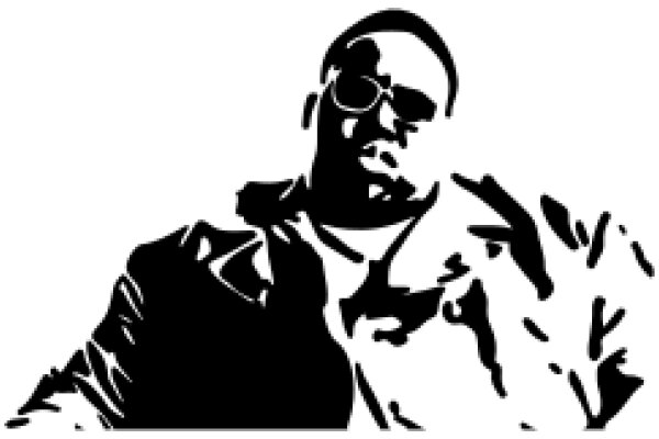 Silhouette of a Man in a Jacket and Sunglasses