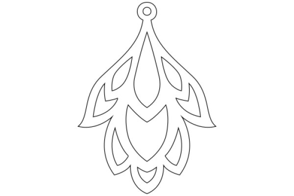 Stylized Artwork: A White Line Drawing of a Floral Design