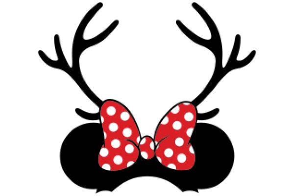 Stylish Illustration of a Deer Head with Red Polka Dot Bowtie