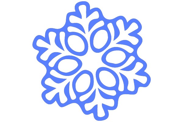 Symmetrical Blue Snowflake Design