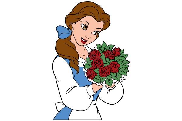 Enchanted Beauty with a Bouquet