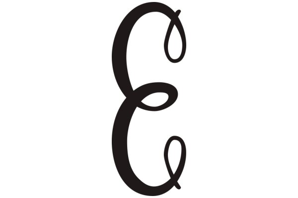 Stylized Letter 'E' with a Swirl Design