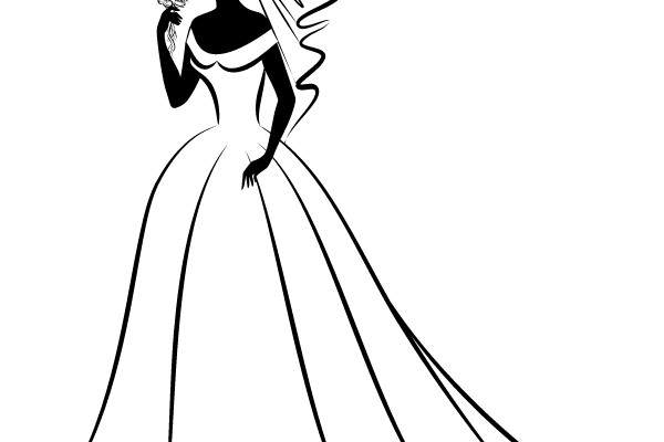 Bride Silhouette in Wedding Dress