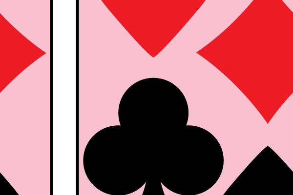 Playing Card Symbols on Pink Background