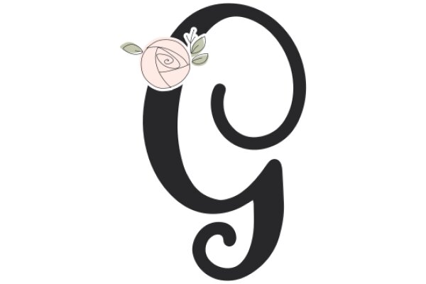 Stylized Letter 'G' with a Flower Decoration
