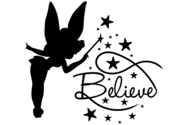 Believe in Your Dreams: A Silhouette of a Fairy and a Starry Sky