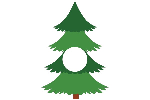 Three-Tiered Christmas Tree Silhouette with Circular Cutout