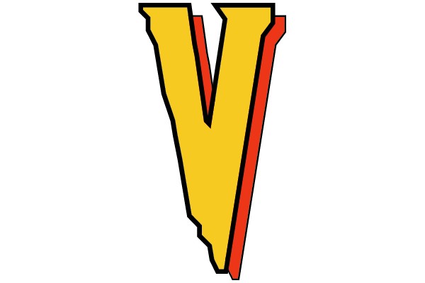 Bold Yellow and Red 'V' Shape