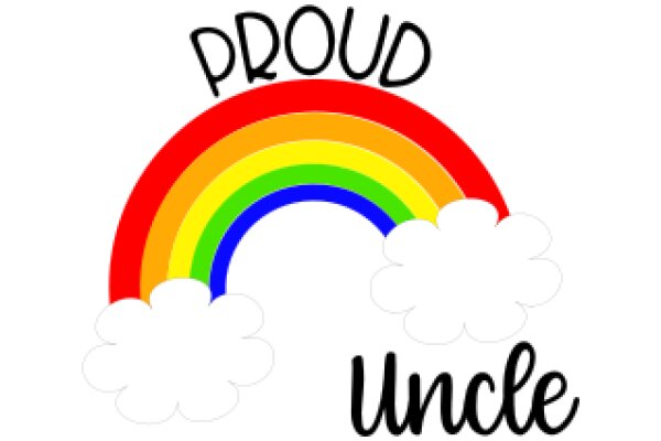 Celebrating Pride with a Colorful Rainbow and the Word 'Proud Uncle' in Black Text