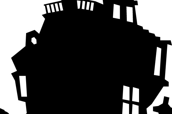 Halloween Haunted House Silhouette