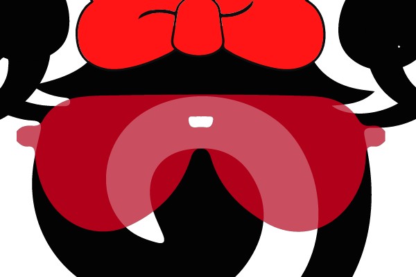 Stylish Character Icon: Red Accents and Black Outlines