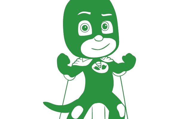 Green Power Character in Action Pose