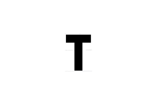 A Bold Black Capital T Against a White Background