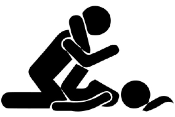 A Silhouette of a Person Sitting on a Ball, with a Hand on the Knee