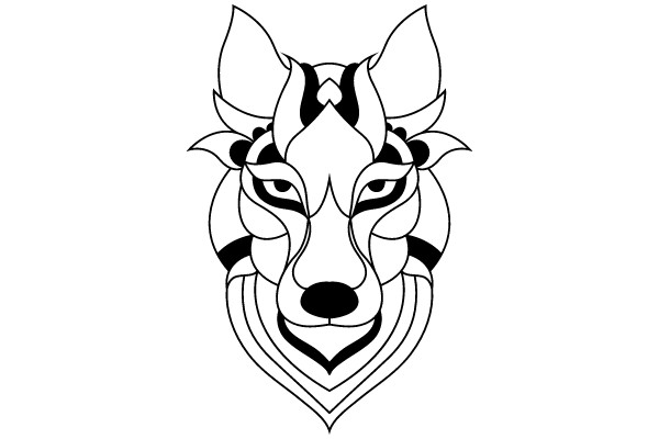 Stylized Wolf Head Design