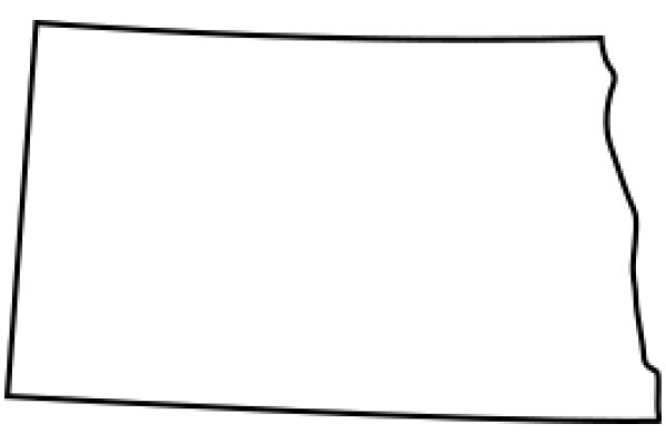 A Simple, White, Outline Map of a State