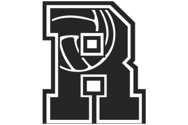 Stylized Logo of a Letter 'R' with a Basketball Design